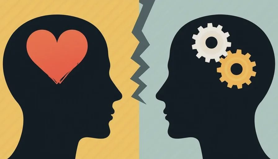 Heart line emotion vs head line logic.