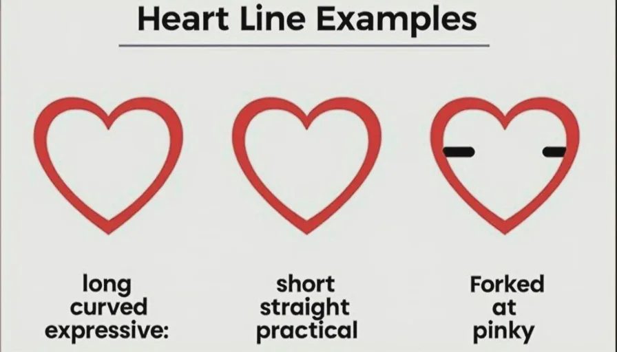 Heart line types and meanings.